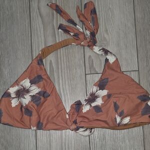 O'Neill Tan Floral Triangle Bikini Top